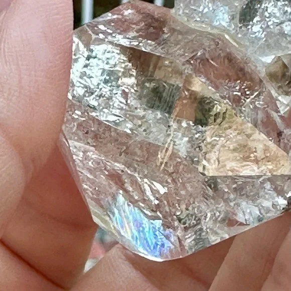 Lg Herkimer diamond twin multiple DT rainbow Rutilated recordkeeper self healing - Picture 8 of 15
